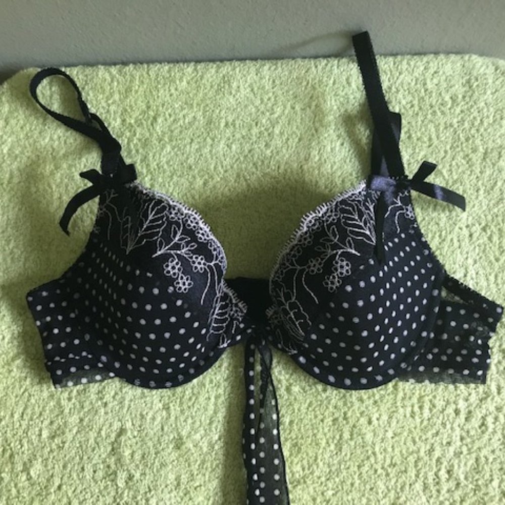 Donna L'oren Black Beige Bra Size 34B
